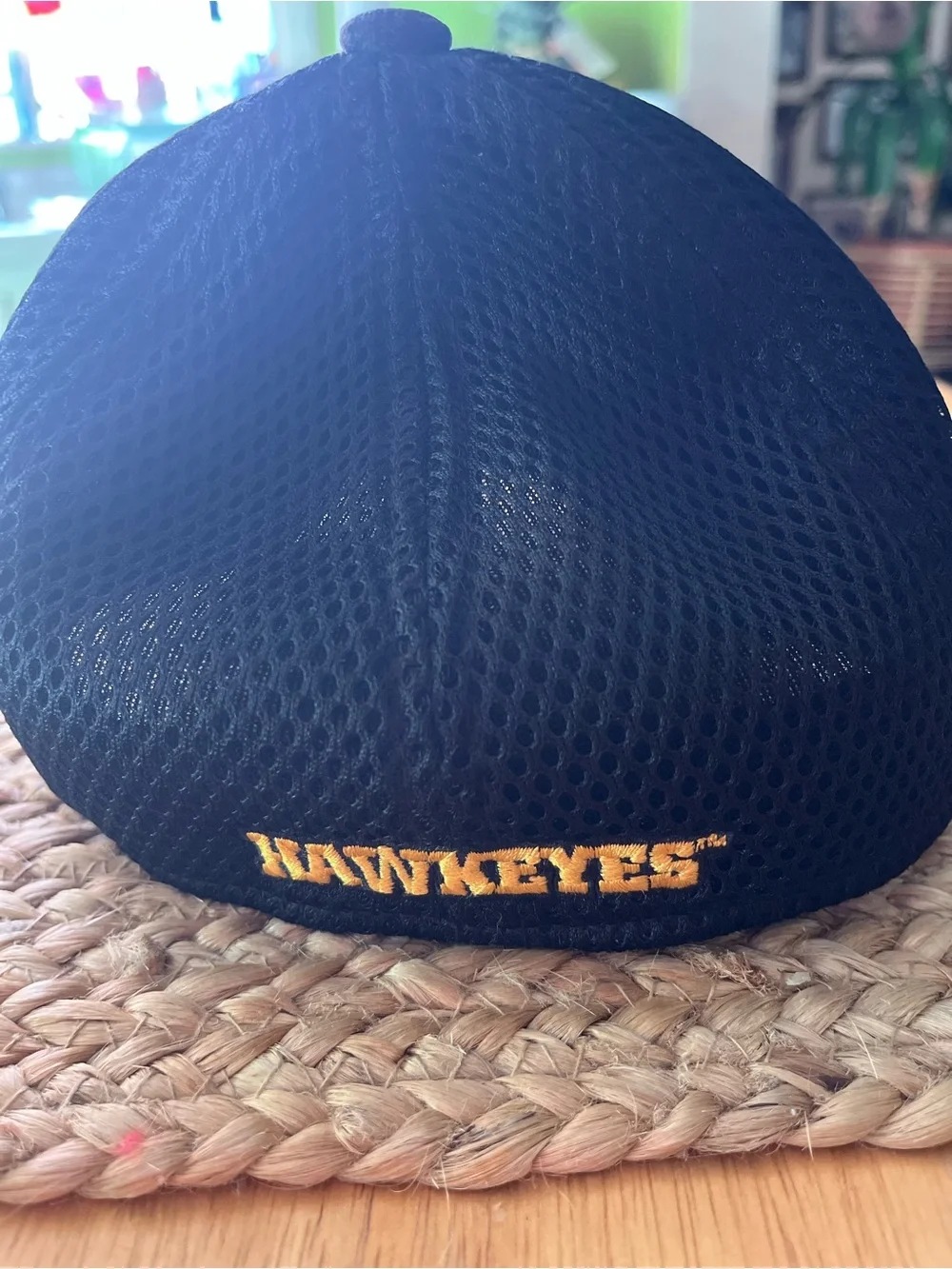 New Era Kids' Black Cap with Yellow Hawkeye Logo